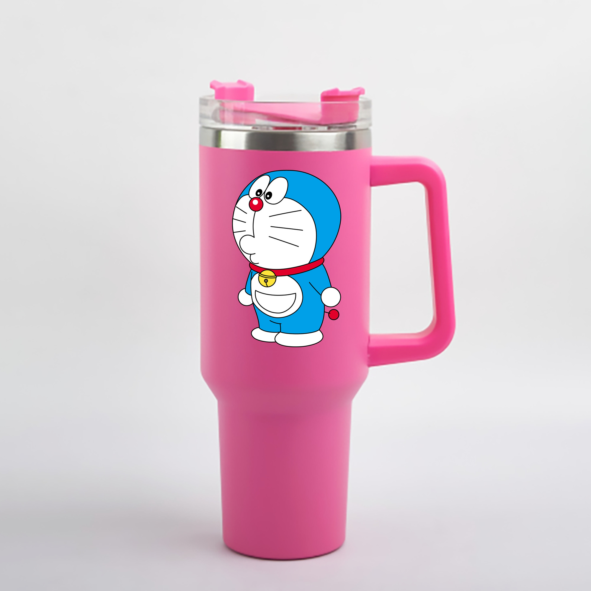 （画像用） ドラえもん Doraemon 1200mL車用タンブラー - クリスタルステッカー（プラスチックストロー付き）